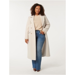 Forever New Women's Hannah Curve Maxi Coat in Cream