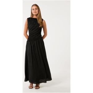 Forever New Women's Jemima Shirred Midi Dress in Black