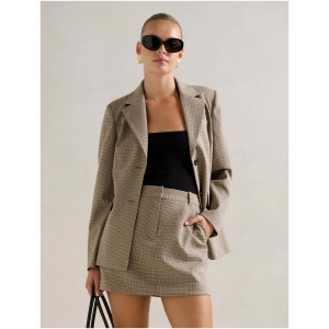 Forever New Women's Malia Sculpted Blazer Jacket in Micro Check Suit