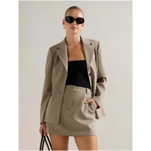 Forever New Women's Malia Sculpted Blazer Jacket in Micro Check Suit
