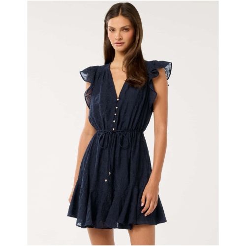 Forever New Women's Maxine Flutter Sleeve Mini Dress in Navy