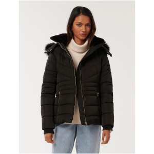 Forever New Women's Mimi Petite Short Puffa Jacket in Black
