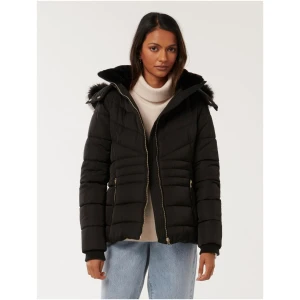 Forever New Women's Mimi Petite Short Puffa Jacket in Black