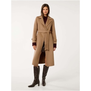 Forever New Women's Natalie Felled Seam Coat in Dusty Camel