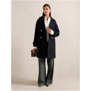 Forever New Women's Pixie Double Breasted Coat in Navy