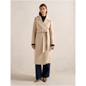 Forever New Women's Polly Wrap Coat in Warm Oatmeal