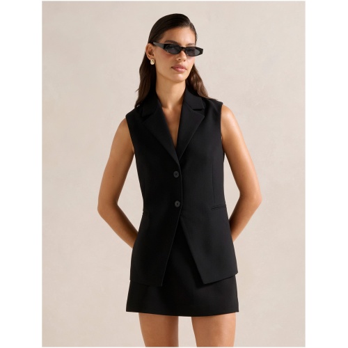 Forever New Women's Sienna Sleeveless Blazer Jacket in Black