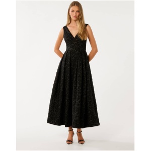 Forever New Women's Tiffany Jacquard Maxi Dress in Black