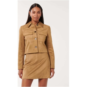 Forever New Women's Tyla Suede Jacket in Rich Caramel Suit