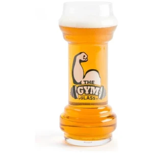 Gym Class Dumbbell Shaped Glass