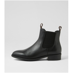Hush Puppies Dorado Hp Black Leather Black Boots Womens Shoes Casual Ankle Boots