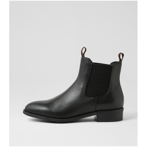 Hush Puppies Dorado Hp Black Leather Black Boots Womens Shoes Casual Ankle Boots