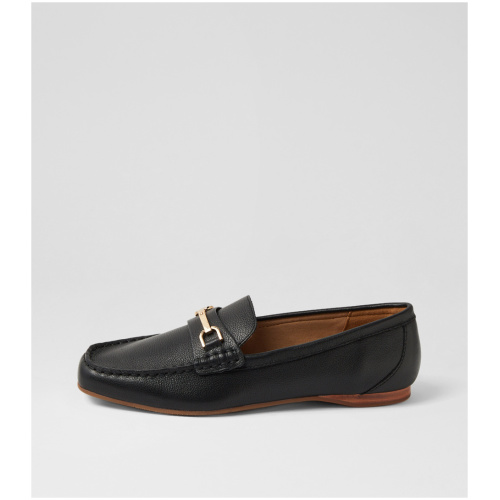 Hush Puppies Keeper Hp Black Leather Black Shoes Womens Shoes Casual Flat Shoes