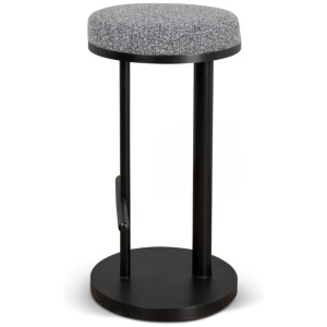 Jovan 68cm Matte Black Bar Stool - Graphite Grey Boucle by Interior Secrets - AfterPay Available