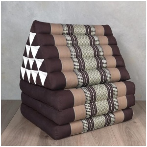 Jumbo Thai Triangle Pillow THREE FOLDS Brown