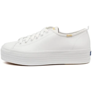 Keds Triple Up Leather Ke White Leather White Sneakers Womens Shoes Casual Casual Sneakers