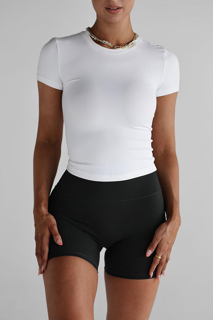 Leelo Active Sculpt Fitted Tee White