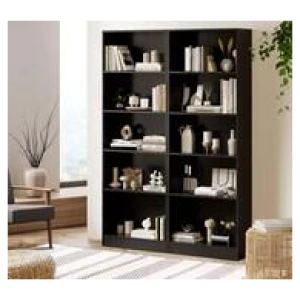 Luz 5 Shelf Bookcase Black