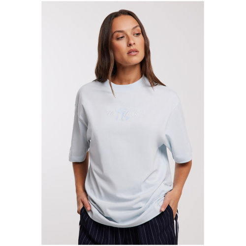 Majestic Womens Stacked Logo Tee Ballad Blue