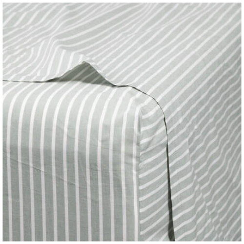 Modella Stripe Sheet Set - White, King Single, 100% Cotton