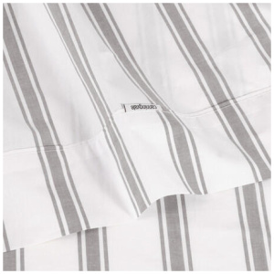 Modella Stripe Sheet Set - White, Single, 100% Cotton