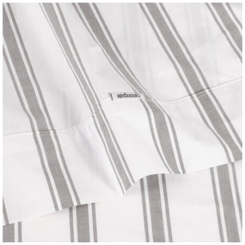 Modella Stripe Sheet Set - White, Single, 100% Cotton