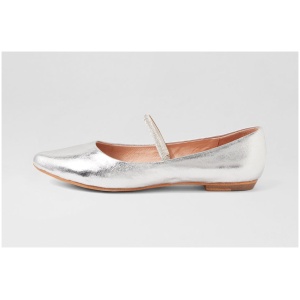 Mollini Glim Mo Silver Crack Silver Leather Jewels Silver Crack Silver Shoes Womens Shoes Casual Flat Shoes