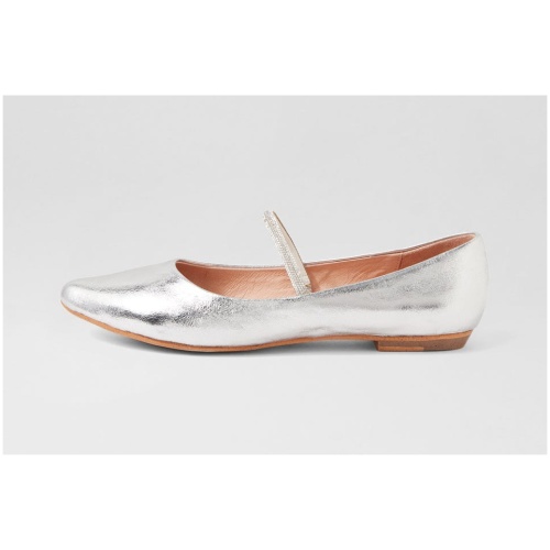 Mollini Glim Mo Silver Crack Silver Leather Jewels Silver Crack Silver Shoes Womens Shoes Casual Flat Shoes