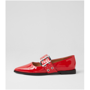 Mollini Linsa Mo Red Patent Leather Red Shoes Womens Shoes Casual Flat Shoes