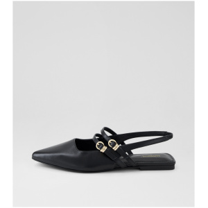 Mollini Mandeur Mo Black Leather Black Shoes Womens Shoes Casual Flat Shoes