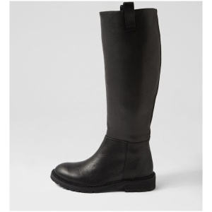 Mollini Rivah Mo Black Black Heel Leather Black Black Heel Boots Womens Shoes Casual Long Boots