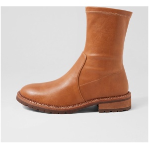 Mollini Royalty Mo Tan Stretch Smooth Tan Boots Womens Shoes Casual Ankle Boots