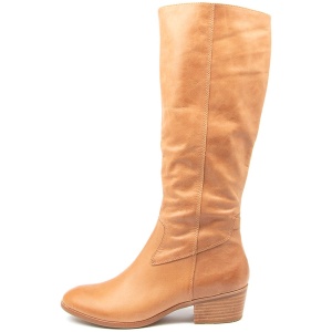 Mollini Siman Mo Tan Leather Tan Boots Womens Shoes Casual Long Boots