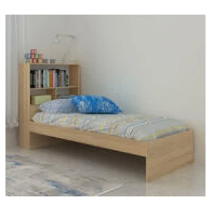 New Jersey King Single Bed With Bedhead Storage Brown
