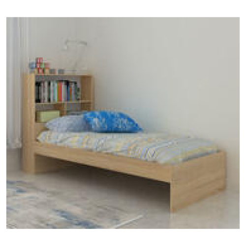 New Jersey King Single Bed With Bedhead Storage Brown