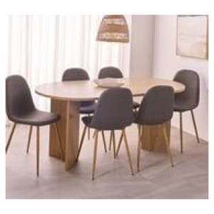 Olsen 6 Seater Dining Table Brown