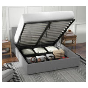 Ottine Gas Lift King Single Bed With Headboard Grey