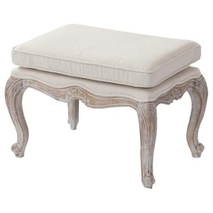 Ottoman Linen Fabric Beige Oak Wood White Washed Finish