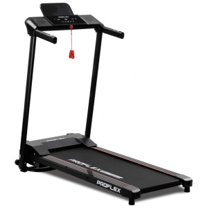 PROFLEX Electric Foldable Compact Treadmill with Bluetooth Speakers, Digital Device Stand - Black