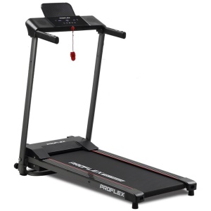 PROFLEX Electric Treadmill Compact Foldable with Bluetooth Speakers, Digital Device Stand - Black & Grey