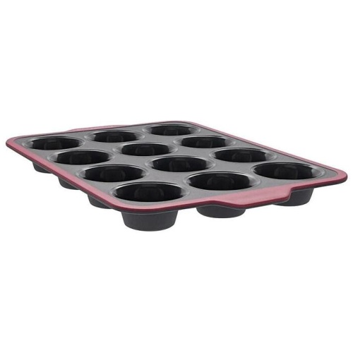 Professional Bake 12-Cup Non-Stick Silicone Muffin Pan Size 36X26X3.5cm by Soffritto