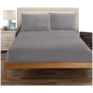 Ramesses Teddy Fleece Fitted Sheet Combo Set Charcoal Single