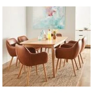 Retro 6 Seater Dining Table Brown