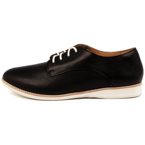 Rollie Derby 3.0 Rl Black Leather Black Shoes Womens Shoes Casual Flat Shoes