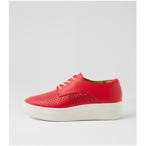 Rollie Derby City Punch Fiesta Red Leather Fiesta Red Shoes Womens Shoes Casual Flat Shoes