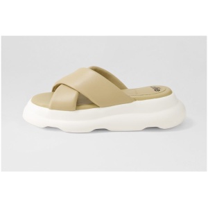 Rollie Porto Cross Slide Rl Latte Leather Latte Sandals Womens Shoes Casual Sandals Flat Sandals