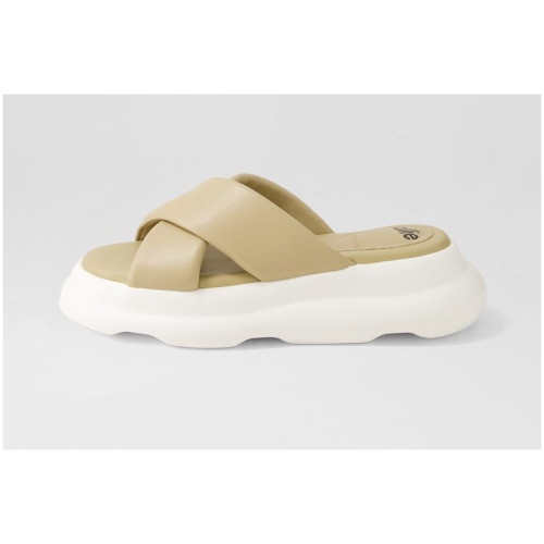 Rollie Porto Cross Slide Rl Latte Leather Latte Sandals Womens Shoes Casual Sandals Flat Sandals