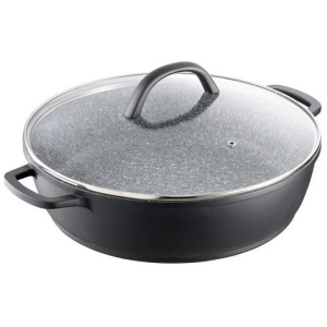 STONEX2 Ceramic Non Stick Cast Aluminium Saute Pan with Lid Size 32cm by Baccarat