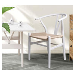 Set Of 2 Replica Hans Wegner Dining Chairs White