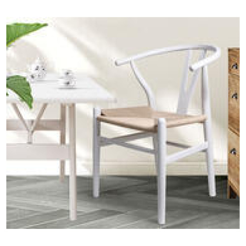 Set Of 2 Replica Hans Wegner Dining Chairs White